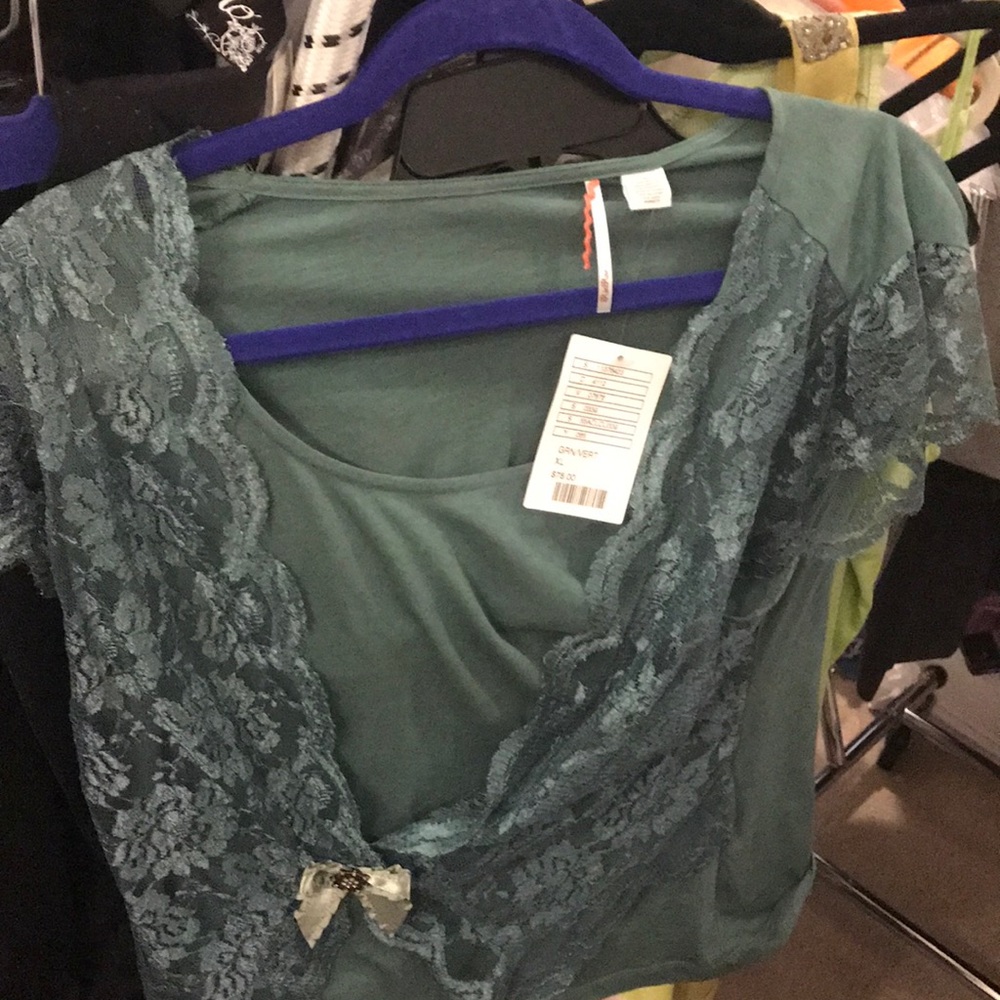 Anthropologie green vertigo cool dress shirt